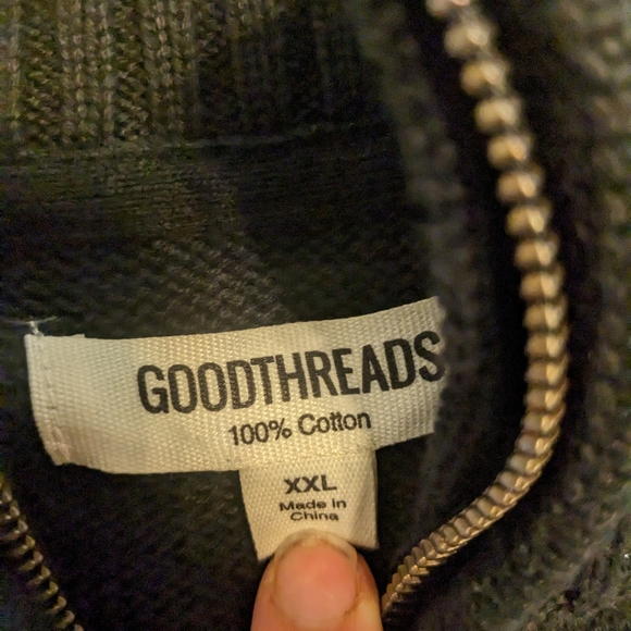 🔥2/$20🔥 EUC goodthreads men's xxl cotton zip sweater - Picture 3 of 5